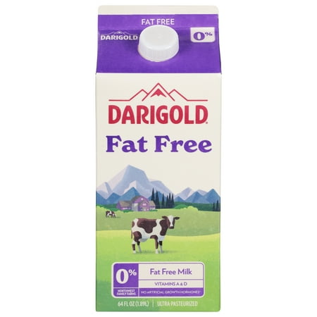 Darigold Fat Free Milk, Unflavored, Half Gallon, 64 fl oz