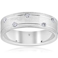 thumbnail image 1 of Bague de Mariage Confortable en Or Blanc 14k avec Diamants 6MM, 1 of 3