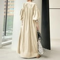 thumbnail image 4 of ZANZEA Womens Dresses V-Neck Puff Sleeve Solid Casual Baggy Maxi Dress, 4 of 4