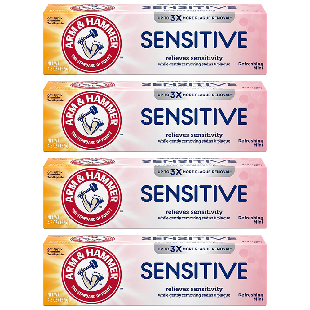 Pack of (4) ARM And HAMMER Sensitive Teeth And Gums Toothpaste 4.5 oz