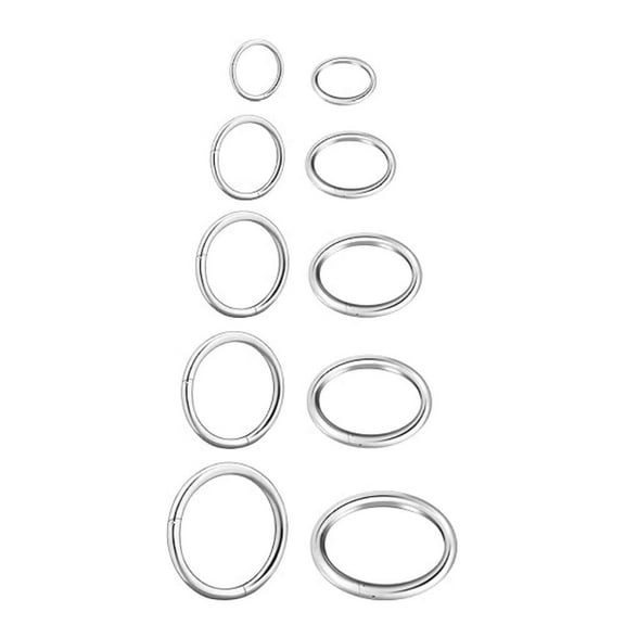 10 Packs Silver Hinge Segmented Interlocking Rings, 16G Septum Rings Nose Hoop Tragus Helix Cartilage Hoop Earrings for Valentine's Day Birthday Gift