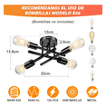 thumbnail image 5 of Moderna Lámpara  Blossom De Techo Negro Colgantes De Techo De 4 Luces, 5 of 5