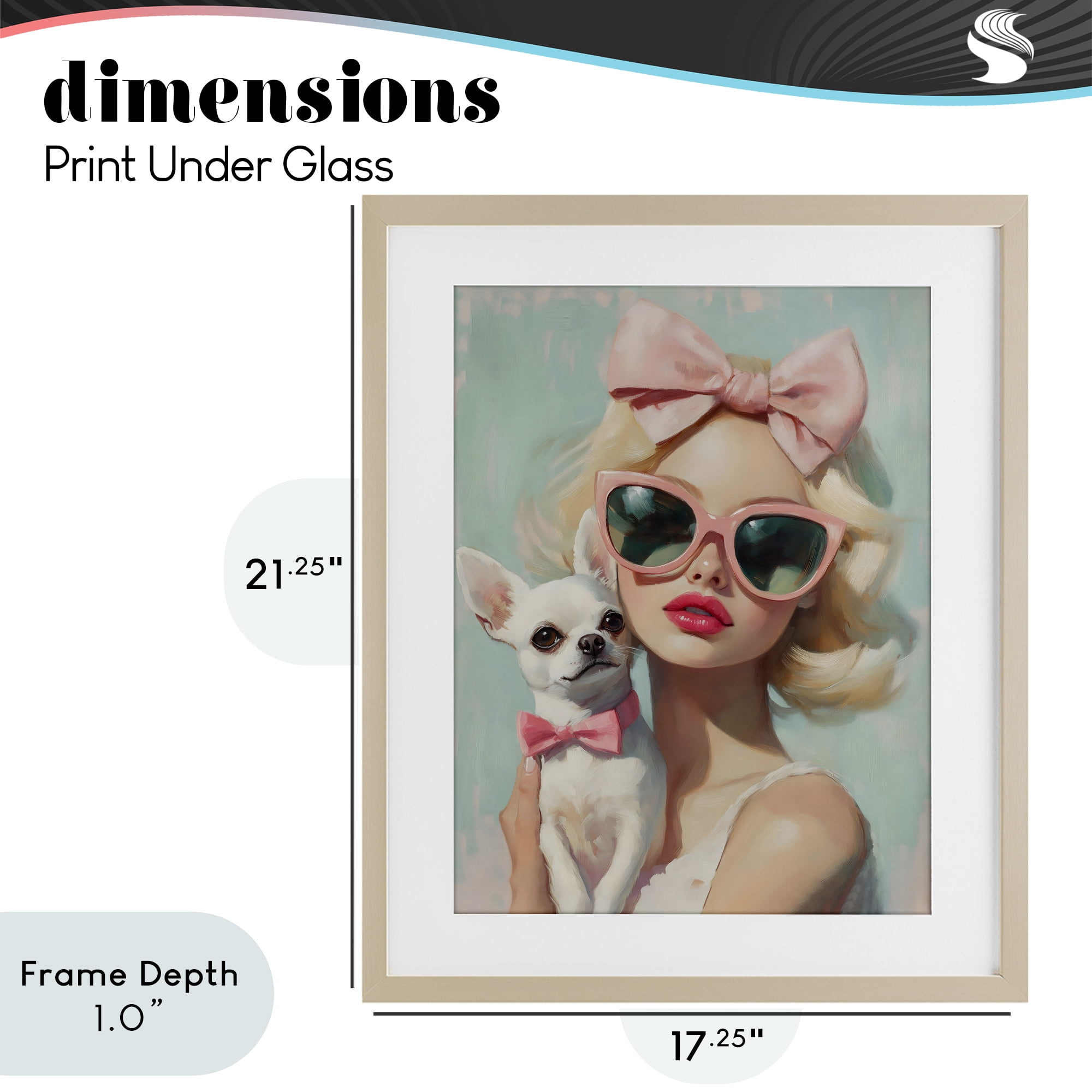 Stupell Industries Girl with Chihuahua Birch Framed Print Under Glass, design by The Prints Vibe