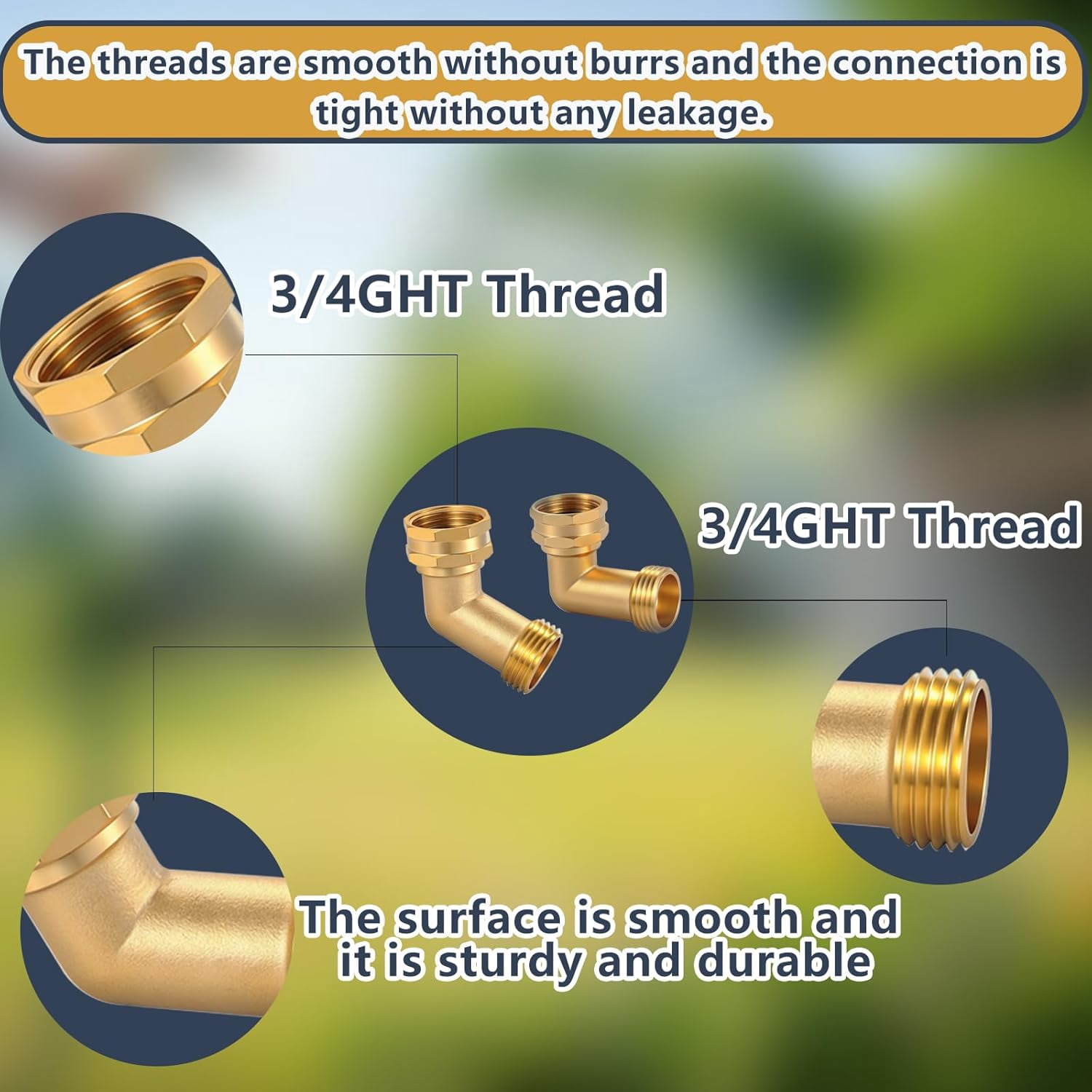 MKEUDQ-45-Degree Hose Elbow For RVs \u2014 Solid Brass Construction, Strong connection without leakage,For RV Water Hoses, Residential Outdoor Faucets, & More（2pcs）