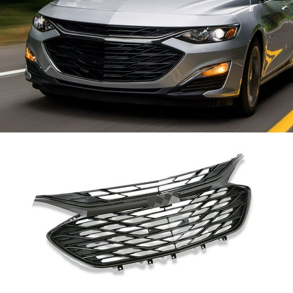 3PCS Front Gloss Black Grille For 2019 2020 Chevrolet Malibu3PCS Front Gloss Black Grille For 2019 2020 Chevrolet Malibu
