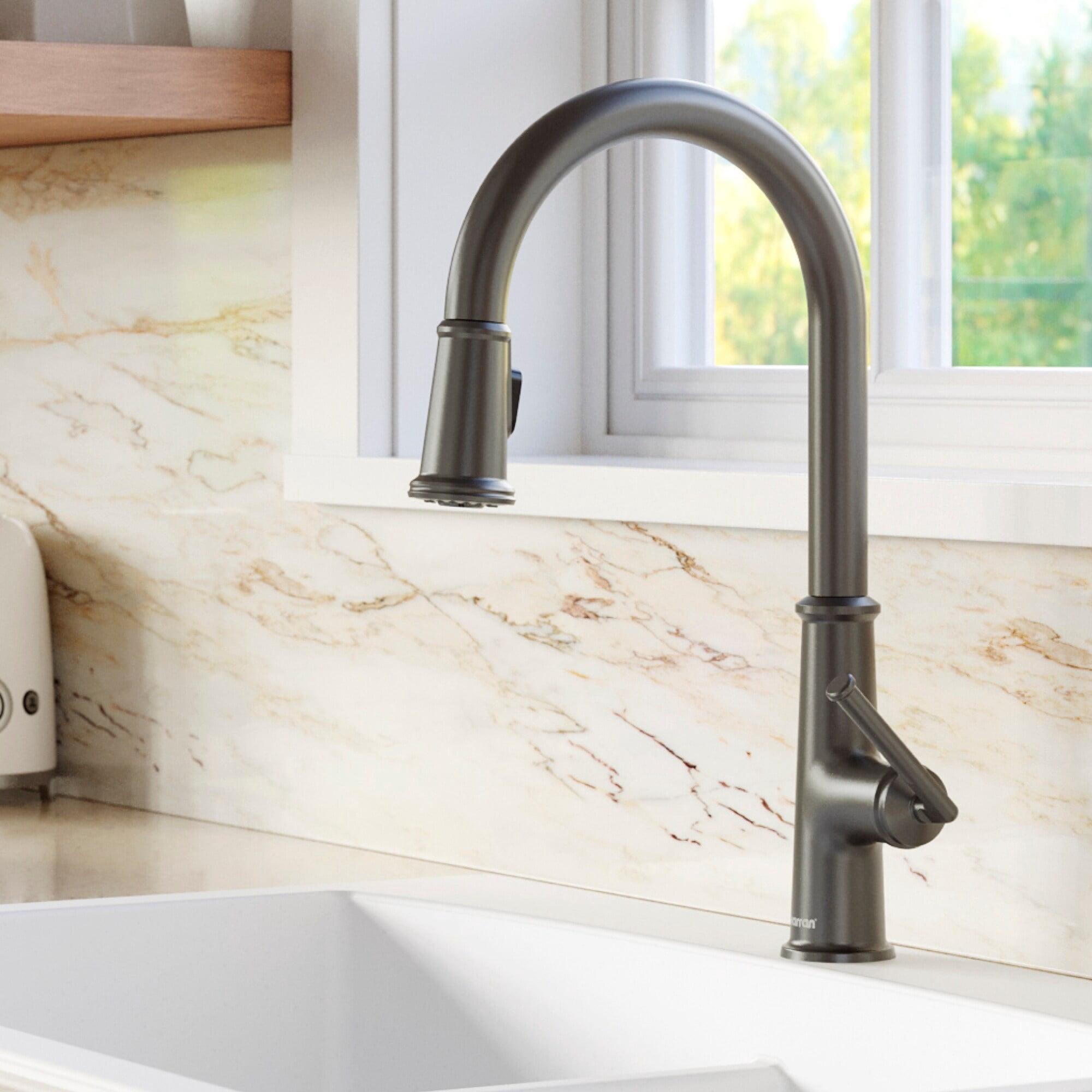 Karran Usa KKF330SS Elwood 1.8 GPM Single Hole Pull Down Kitchen Faucet - Stainless Steel