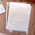 thumbnail image 2 of 100Pcs A4 Plastic Punched Pockets Folders Filing 11 Holes Loose Leaf Documents Sheet Protectors Transparent Folder Bag, 2 of 5