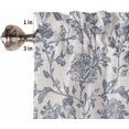 thumbnail image 5 of Farmhouse Blue Floral Kitchen Curtains, Vintage Botanical Leaves 3-Piece Kitchen Curtain Valance and Tiers Set 24 Inch Length, Burlap Rod Pocket Half Window Curtains for Cafe Living Room Bathroom, 5 of 7