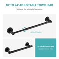 thumbnail image 3 of Beati Faucet Juego de accesorios de baño - Incluye barras para toallas de 12 y 24 pulgadas, soporte para papel higiénico, 3 ganchos, toallero, accesorios de baño modernos de acero inoxidable, negro ma, 3 of 5