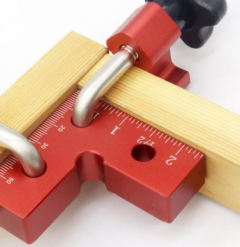 2 Set Corner Clamps, Kvago 90 Degree Mini Positioning Squares, Aluminum Alloy Clamps Woodworking Tools, 2.3"x 2.3" Right Angle Clamps Fixing Clamp for Picture Frame, Box, Cabinets, Drawers (Red)