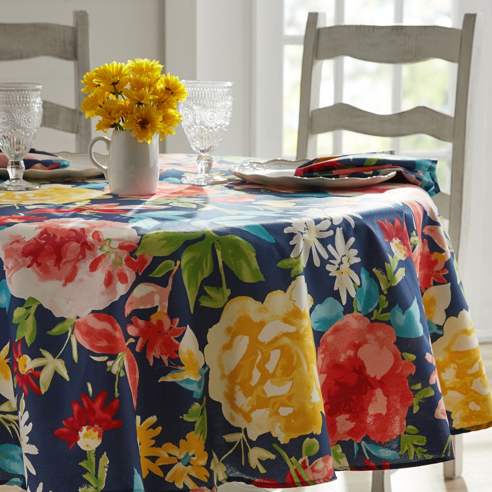 The Pioneer Woman Fiona Floral Tablecloth, 70" Round