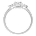 thumbnail image 5 of 0.8 ct Emerald Cut Genuine Cultured Diamond SI1-SI2 I-J 18K White Gold Three-Stone Promise Wedding Statement Engagement Designer Ring size 8, 5 of 6