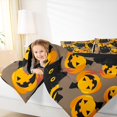 thumbnail image 4 of Feelyou Kawaii Black Cat Full Size Comforter Sets for Teen, Funny Cartoon Pumpkin Bedding Comforter Set, Happy Halloween Reversible Bedding Sets, Lightweight Room Decor, 3 Pieces, 4 of 8