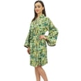thumbnail image 2 of Bimba Women's Floral & Bird Printed Full Sleeve Kimono Robe Cover Up Wrap - 8, 2 of 5