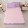 thumbnail image 4 of Manfei Pink Purple Bow Zipper Full Size Comforter Sets with Fitted Sheet and 2 Pillowcases For Kids,Cute Coquette Bow Pattern Zipper Bedding Set For Girl,Pink Reversible,4 Pieces, 4 of 7