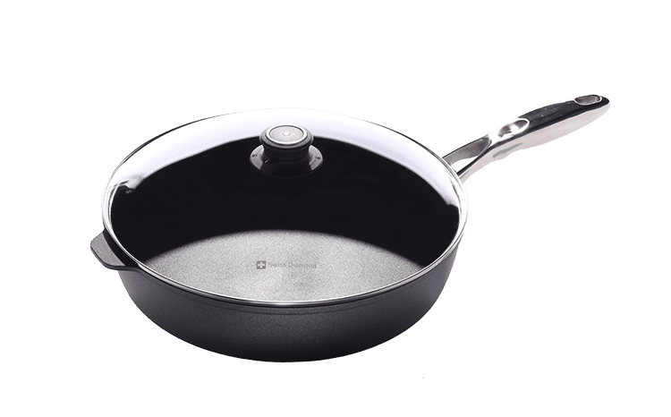 Swiss Diamond 5.8 quart Chef Pan with Lid Gray 12.5