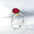 thumbnail image 4 of Gem Stone King 925 Silver and 10K Yellow Gold Ruby Red Mystic Quartz Solitaire Engagement Ring for Women | 1.80 Cttw | Oval 9X7MM | Gemstone Birthstone (Size 5), 4 of 4