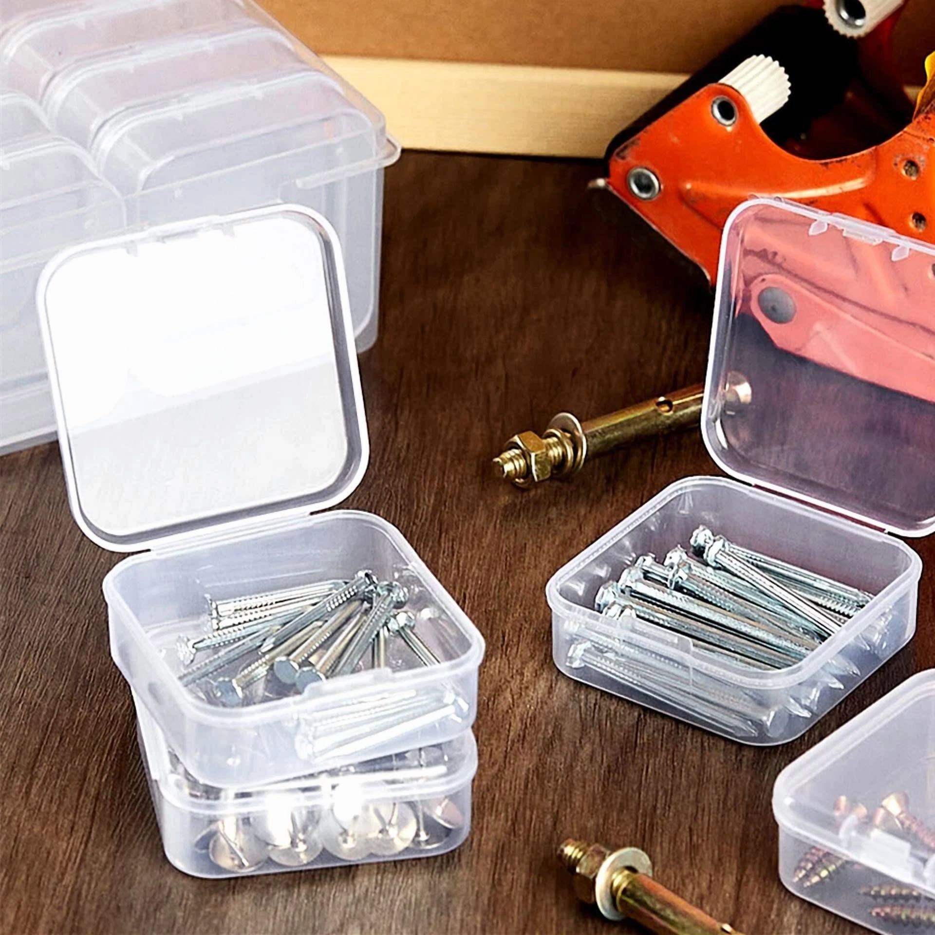 CRESTIN- 30 Pcs Clear Jewelry Box Plastic Bead Storage Craft Container Earrings Organizer