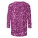 thumbnail image 5 of Tejiojio Women's Sequin Top Round Neck 3/4 Sleeves Sparkly Casual Party Blouse S-2XL, 5 of 5
