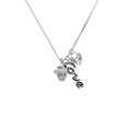thumbnail image 2 of Delight Jewelry Silvertone Crystal Spinner - Love and Lock Charm Necklace, 18"+1", 2 of 4