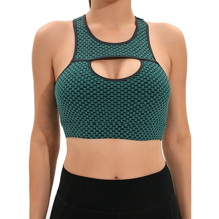 

SHCKE Women s Sports Bra Racerback Workout Yoga Bras Tops Medium Impact Padded Bra