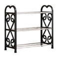 thumbnail image 2 of 3 Tier Plastic Shoe Rack Organizer, Stackable Entryway Shoe Storage for Bedroom Closet Garage, Ventilated Slatted Design Holds Men Women Kids Shoes and Keeps Floor Tidy, 2 of 8