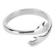thumbnail image 2 of Anillo de abrazo para mujer, anillo abierto ajustable elegante a la moda para fiesta de boda, accesorio de joyería de plata, 2 of 10