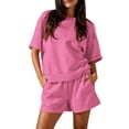 thumbnail image 2 of Sheghy Two Piece Sets for Women Summer Cotton Women Casual Resort 2 Piece Set Sleeveless Stand Collar Striped Half Button Top & Elastic Waist Shorts, 2 of 9