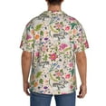 thumbnail image 5 of Vsdgher Bunny Floral Print Men's Wrinkle Free Untucked Cuban Shirt Business Casual Button Down Shirts Short Sleeve Shirt, 5 of 7