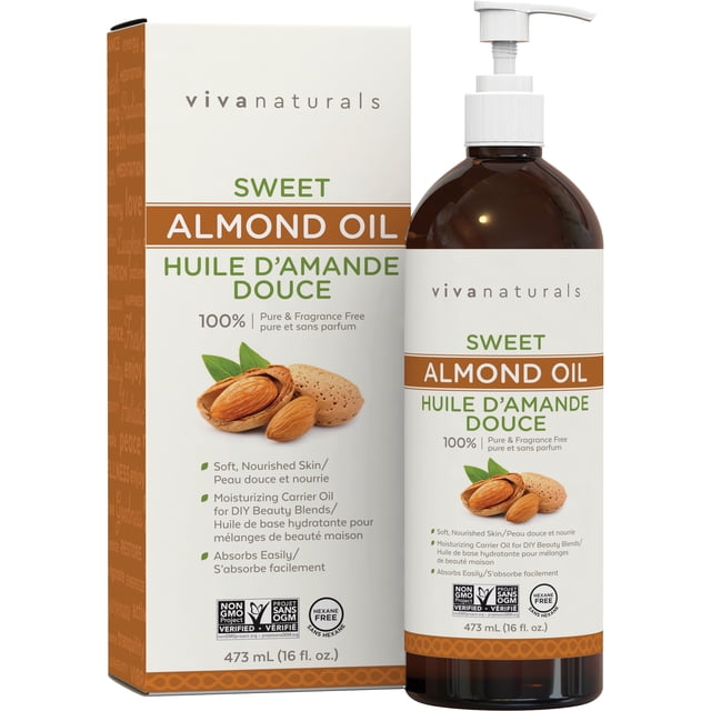 Viva Naturals Sweet Almond Oil - 16 fl oz (473 mL)