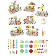 Amdohai 173pcs Electric Drill Construction Building blocks Animals Plants Creative Building Educational Activities Puzzle Games