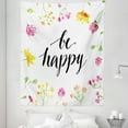 thumbnail image 1 of Saying Tapestry, Be Happy Hand Drawn Phrase Surrounded by Watercolor Rural Flowers of Spring Fields, Fabric Wall Hanging Decor for Bedroom Living Room Dorm, 5 Sizes, Multicolor, by Ambesonne, 1 of 1