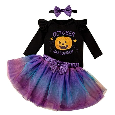 

Baby Girls Outfit Pumpkins Letters Prints Romper Skirt Hairband 3pcs Set Outfits If for Girls Poem Cute Outfits for Girls Baby Girl Clothes Cotton Outfits for Teens Girls Thanksgiving Outfit Pants