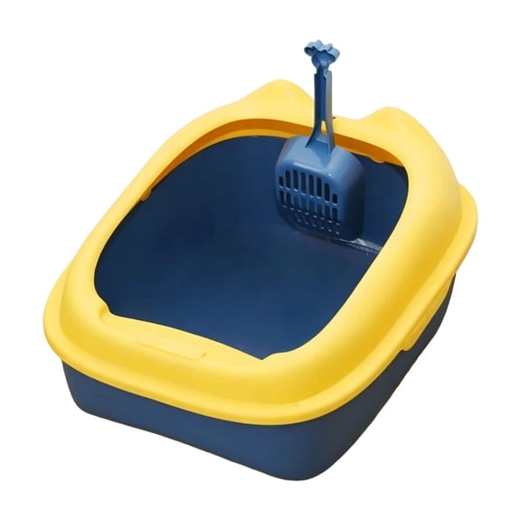 HWRETIE Semi Enclosed Cat Litter Box with Top Entry Lid High Sides Odor Control Covered Cat Toilet with Scoop Filter Splash Resistant Litter Tray for Indoor Cats