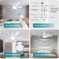 thumbnail image 3 of Ceiling Fan with Light and Remote Control, LED Dimmable Ceiling Fan with 40W E27 Built-in Light, 6 Blades, 3 Speeds, Quiet, for Living Room, Bedroom, 3 of 5