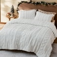 thumbnail image 3 of Tufted Boho Comforter Set California King - Bright White Boho Bedding Comforter Set, 3 Pieces Farmhouse Shabby Chic Embroidery Bed Set, Gifts for Woman, Soft Jacquard Comforter for All Seasons, 3 of 14
