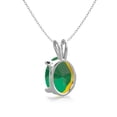 thumbnail image 5 of SuperJeweler 1 Carat Oval Shape Emerald Necklace In Sterling Silver, 18 Inches For Women, 5 of 5