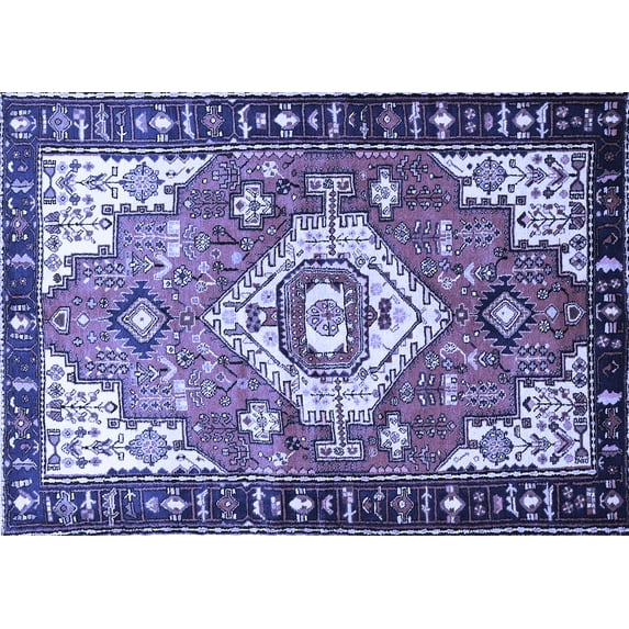 Ahgly Company Indoor Rectangle Persian Blue Traditional Area Rugs, 5' x 8'