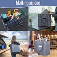 thumbnail image 3 of VENO 4 Pack Reusable Grocery Shopping Bag, Bags for Shopping Cart with Hard Bottom to Stand, Foldable, Multi-Purpose Heavy-Duty Tote, Daily Utility Bag, Sustainable (Gray), 3 of 8