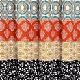 thumbnail image 4 of Bohemian Stripe Shower Curtain, 72" W x 72" L, Turquoise & Orange - Enchanting and Bold Colorful Design Perfect for Boho Bathroom Decor, 4 of 5