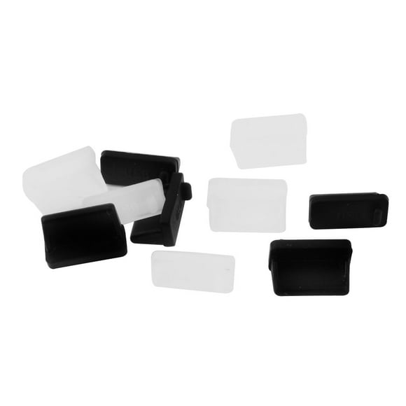 10Pcs Silicone USB Port Cover Cap Anti Dust Protector Clear Black for Female End