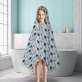 thumbnail image 6 of Light Blue Christmas Tree Pattern Hooded Bath Towel，50"x30" for Ages 3 To 12 Kids, Quick Dry Lightweight Soft Microfiber Hood Beach Towel Cover Up for Kids, 6 of 7