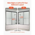 thumbnail image 6 of VEVOR Bathtub Shower Door, 56-60 in. W x 60 in. H, Semi-Frameless Double Sliding Tub Door, Semi-Frameless Bypass Tub Door with 1/4 in Shatterproof Tempered Glass and Stainless Steel Handle, Black, 6 of 9