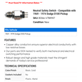 thumbnail image 2 of Neutral Safety Switch - Compatible with 1969 - 1974 Dodge D100 Pickup 1970 1971 1972 1973, 2 of 2