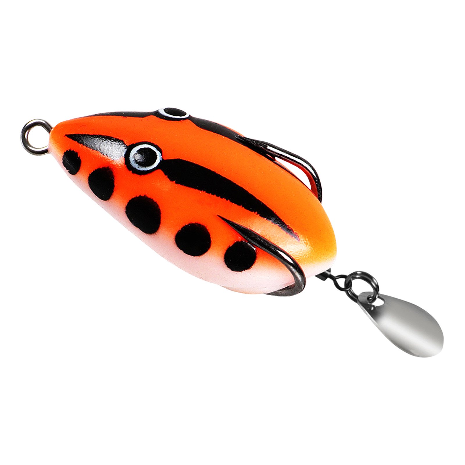 Klynovalu Realistic Soft Tube Frog Fishing Lure with Double Hook and Artificial Fish Tail Baits
