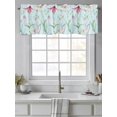 thumbnail image 4 of Blue Pink Green Floral Curtain Valances for Windows, Seasonal Botanical Blooms Kitchen Valance Window Treatment, Light Filtering Block Curtains for Bathroom/Bedroom/Living Room 42'' x 12'', 4 of 9