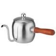 thumbnail image 1 of Stainless Steel Wood Handle Coffee Pot Long Spout Coffee Pot Hand Brewing Coffee Pot, 1 of 9
