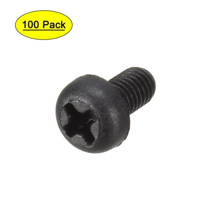 

Uxcell M3x6mm Nylon Round Head Machine Screw Bolt Fastener Black (100-pack)