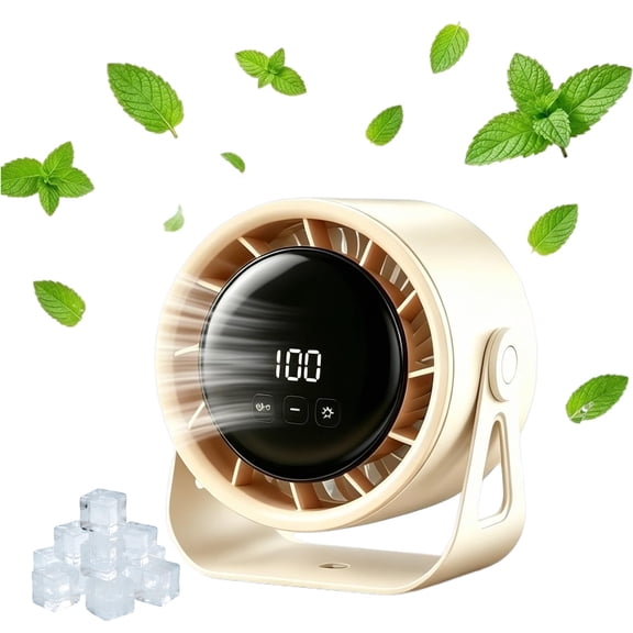 100-Speed High Velocity Hanging Circulating Fan, USB-C Rechargeable Wall Mount Mini Circulator Fan, Ultra Quiet Portable Fan for Bedroom Office Camping Kitchen