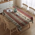 thumbnail image 2 of Red and Brown Christmas Pattern Rectangle Tablecloth 60"x84",Waterproof Polyester Rectangle Table Cloth, Wipeable Spillproof Polyester Tablecloth for Dining, Camping, Indoor and Outdoor, 2 of 5